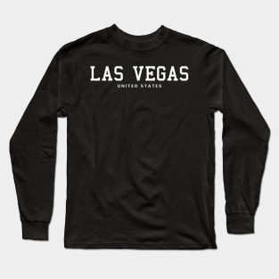 Las Vegas Nevada United States Vintage Minimalist Las Vegas Nevada State Name Sport Design Tees Long Sleeve T-Shirt